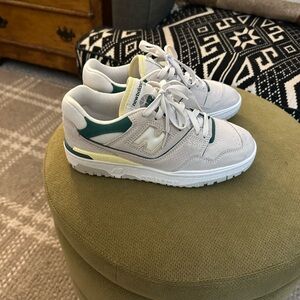 New Balance 550 Sneakers in Gray and Green